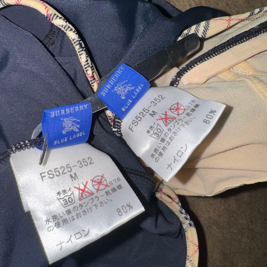 ②burberry ワンピース水着 チェック柄トリム バーバリー日本人M