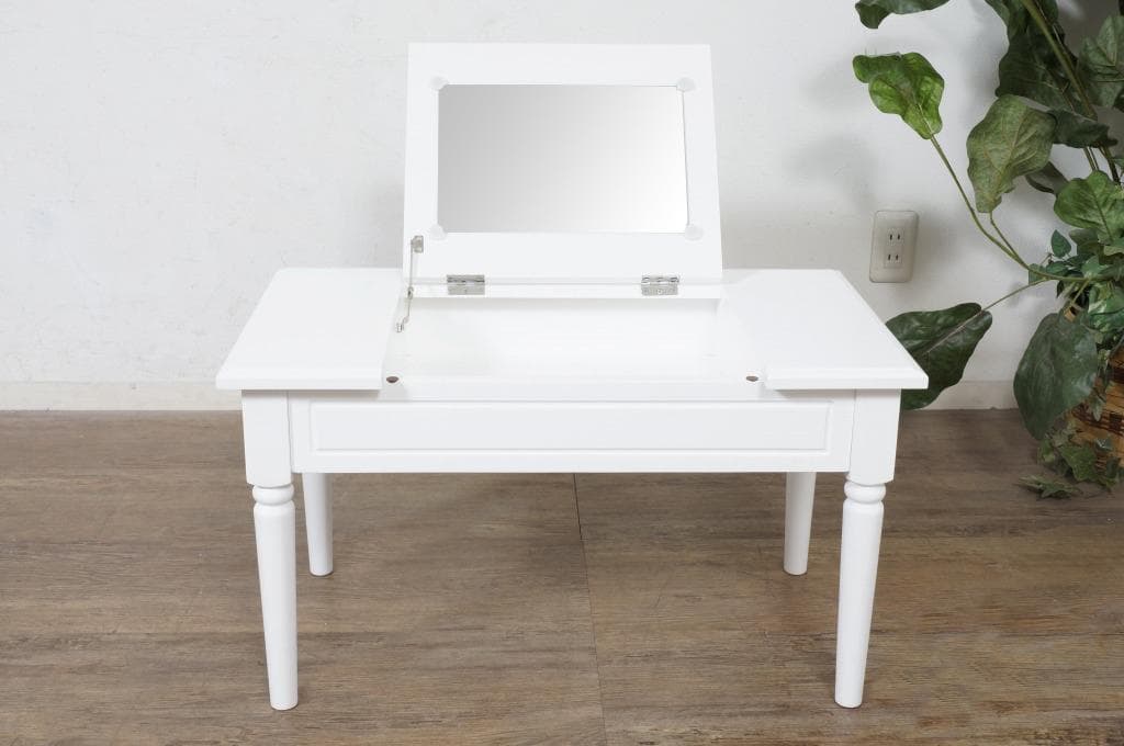 【新品】コスメテーブル　ドレッサー　ローテーブル　ホワイト　1台2役