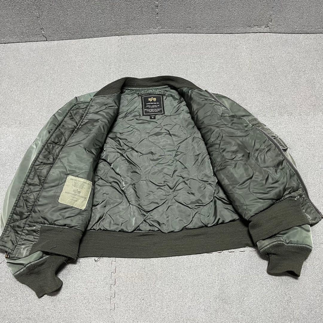734 ALPHA MA-1 USA製 中綿厚手 XL相当 深セージグリーン