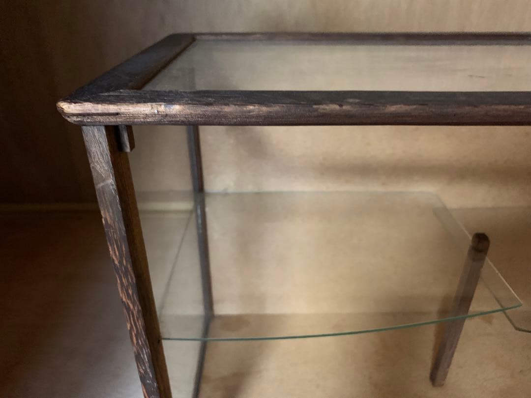 【昭和レトロ】木製 ガラス棚　飾り棚