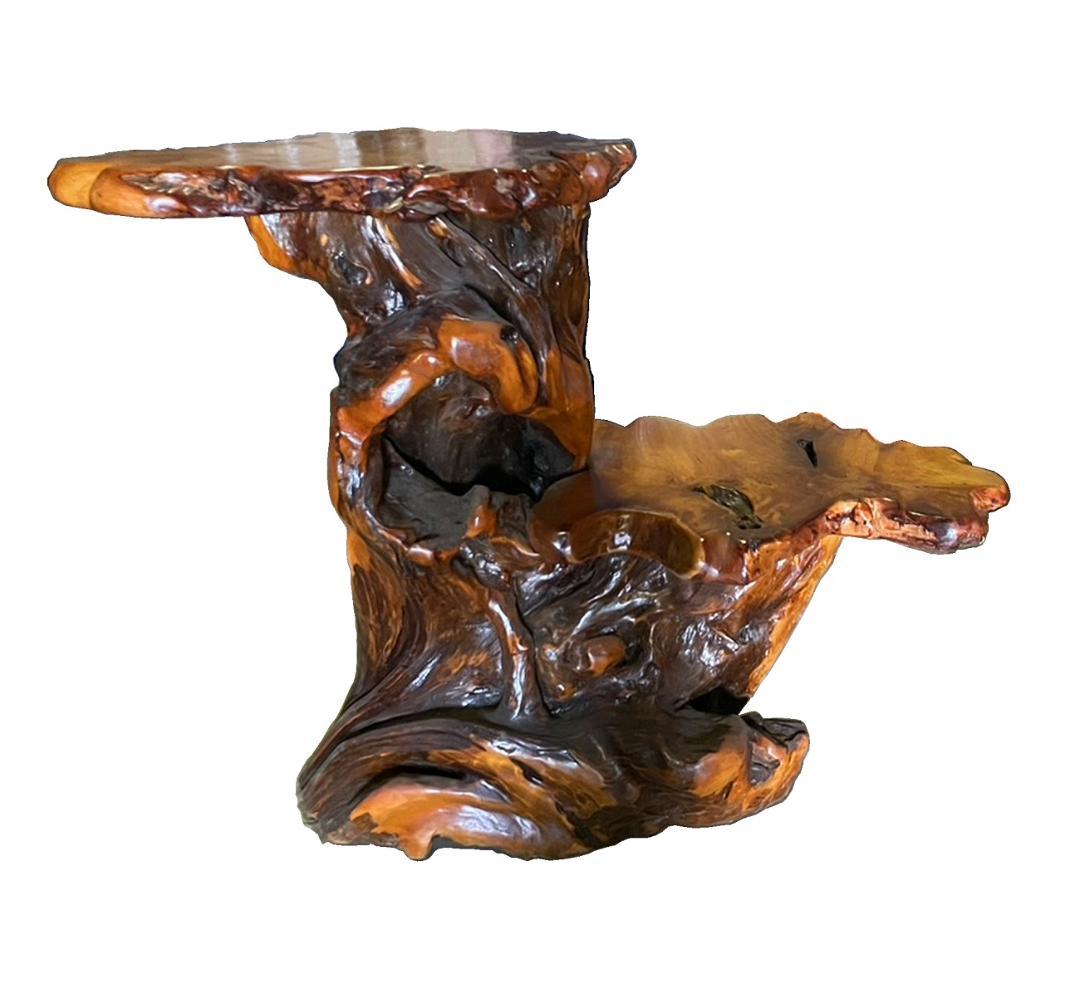 【入手困難 定価60万】高級木製2段テーブル　アンティーク　アジア家具⑨