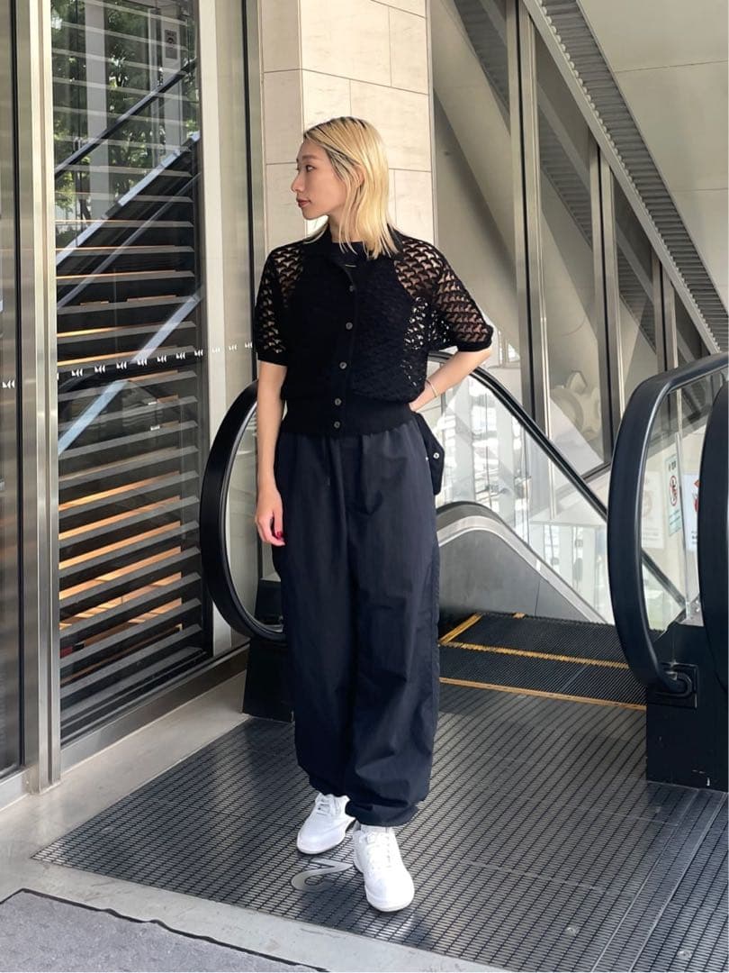 トップス H B&Y COTTON NYLON CORD COLLAER KNIT