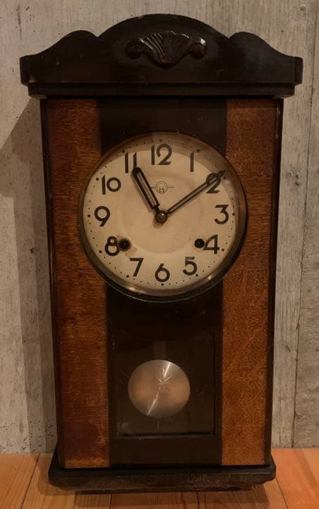 ◆ 昭和レトロ ◆ 掛け時計 ◆ ゼンマイ 振り子 時計 ◆ ㊁ ◆