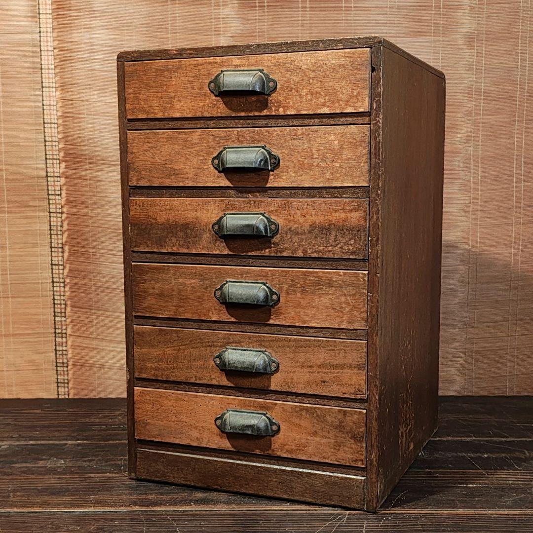 小引き出し6杯　小抽斗　昭和レトロ　木箱　古家具