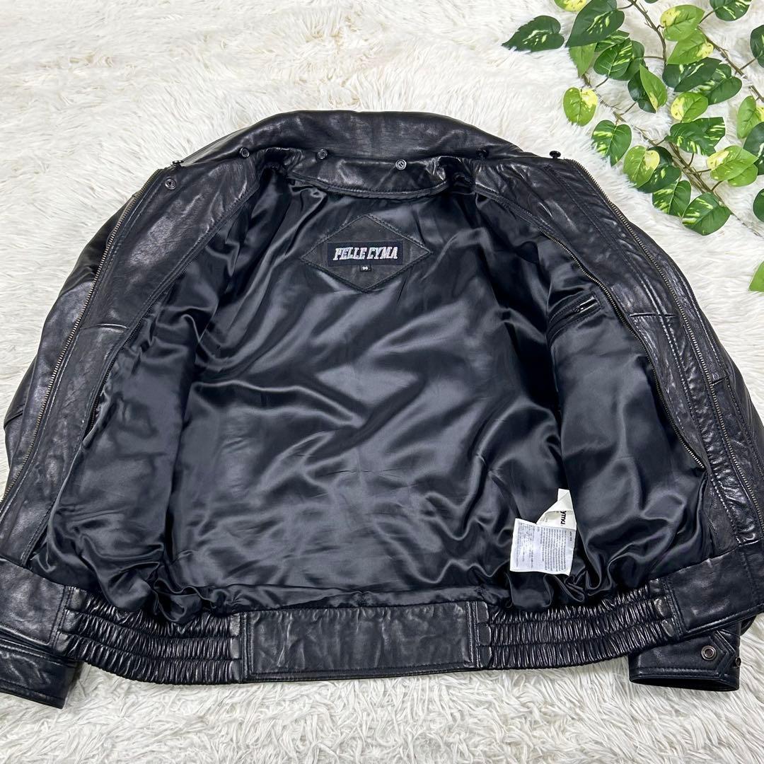 toshi 2way フライトジャケット 黒 羊革 本革 ライナー 短丈