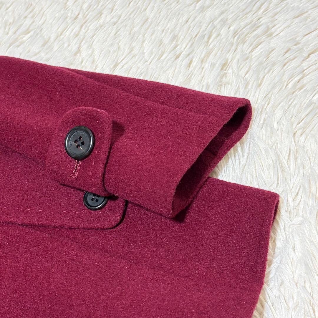 美品　バーバリーロンドン　ホースロゴ　チェック　カシミヤ混　羊毛　コート