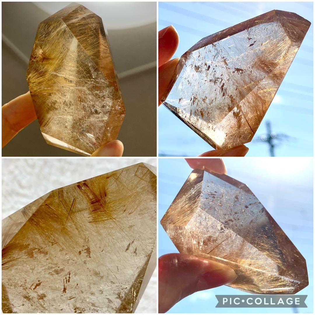 ゴールドルチルクォーツ　フリーフォーム　ブラジル産　天然石