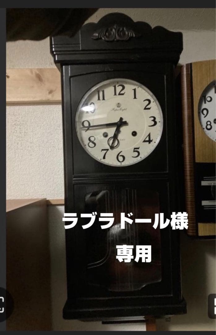 アンティーク柱時計 愛知時計電機30日巻 大き目宮型ボンボン時計稼働中
