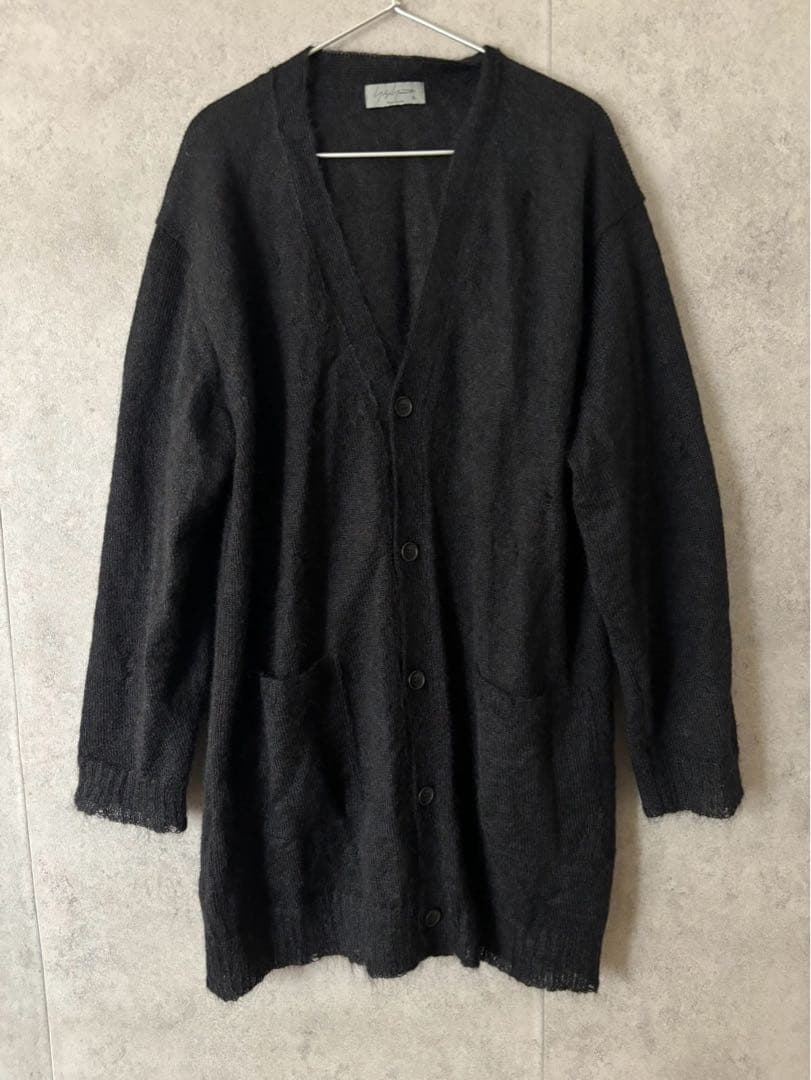 ヨウジヤマモトプールオム 　モヘア70ナイロン30混合糸ロングカーディガン