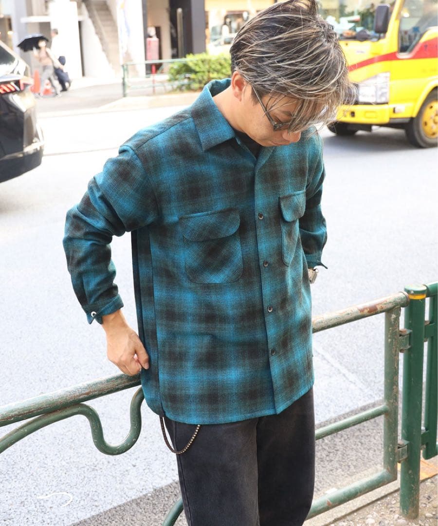 エルワン FJ監修バックナンバー ウールミックス オープンカラーシャツ