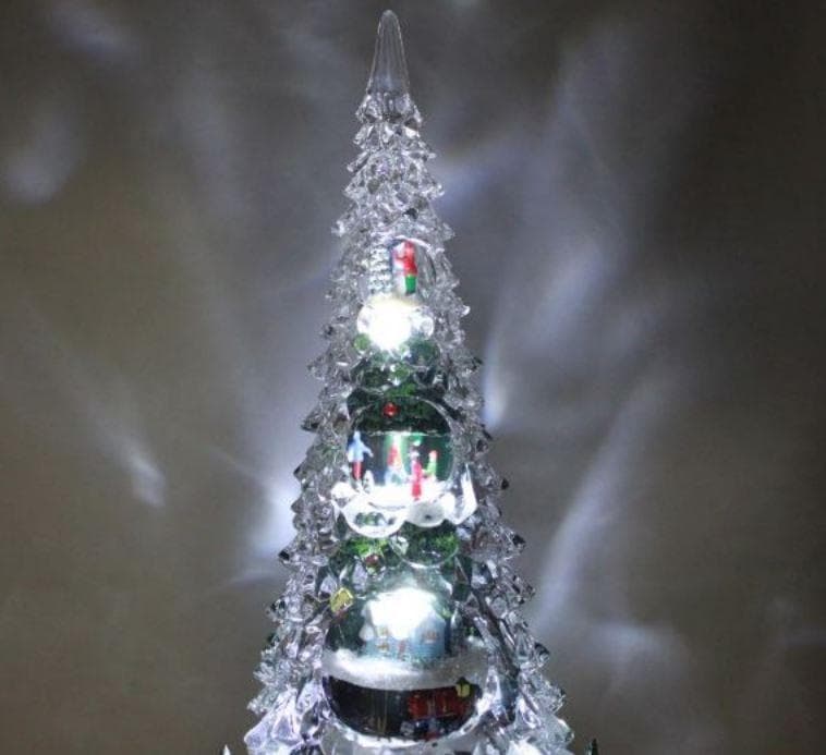 難あり クリスマス タワーツリー LED付 オルゴール/8曲 音楽 オブジェ