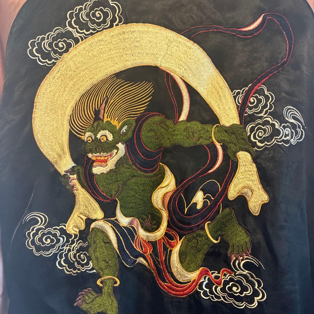 百花繚乱　風神雷神　リバーシブル　スカジャン　L