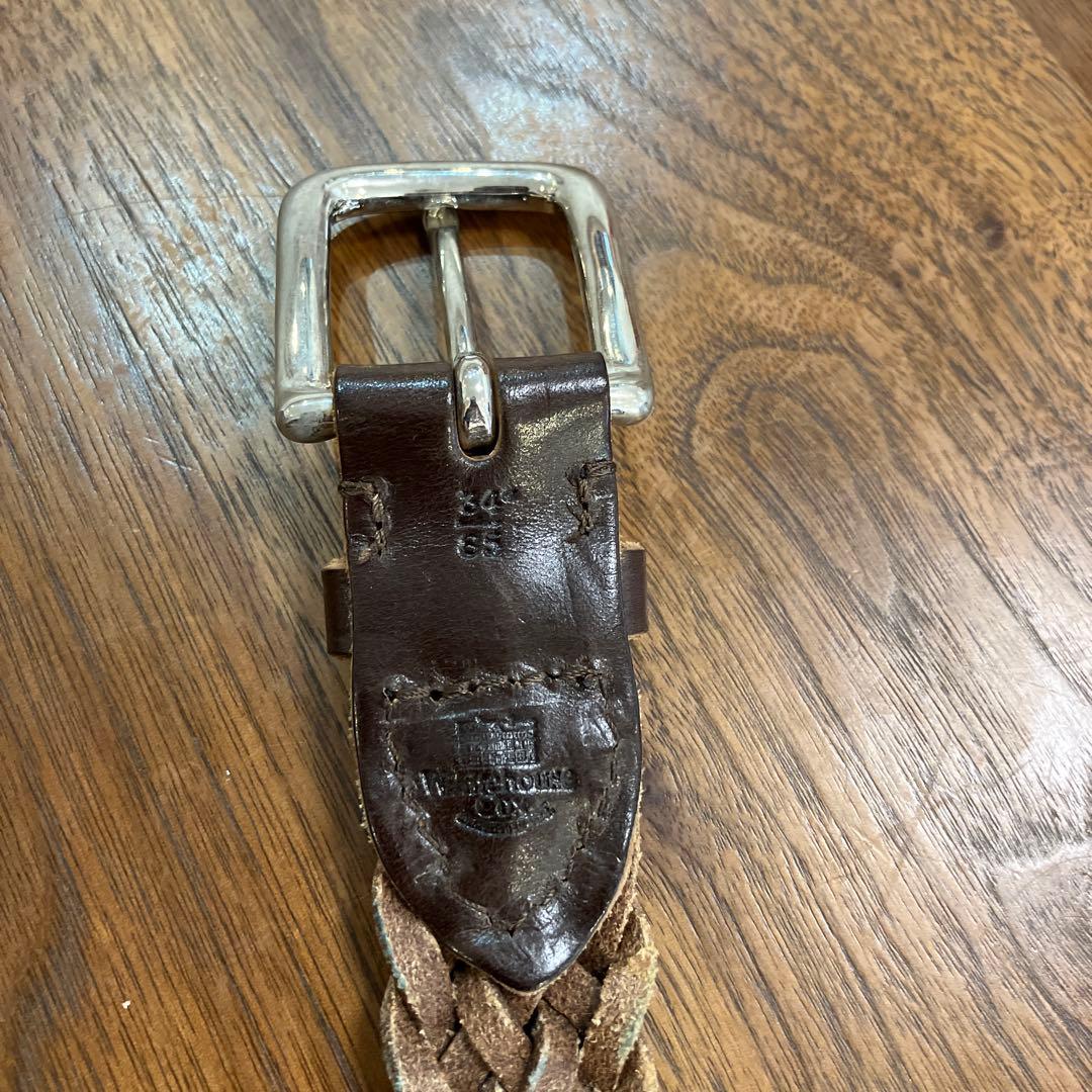 パ*ン様 WHITEHOUSE COX レザー編み込みベルト