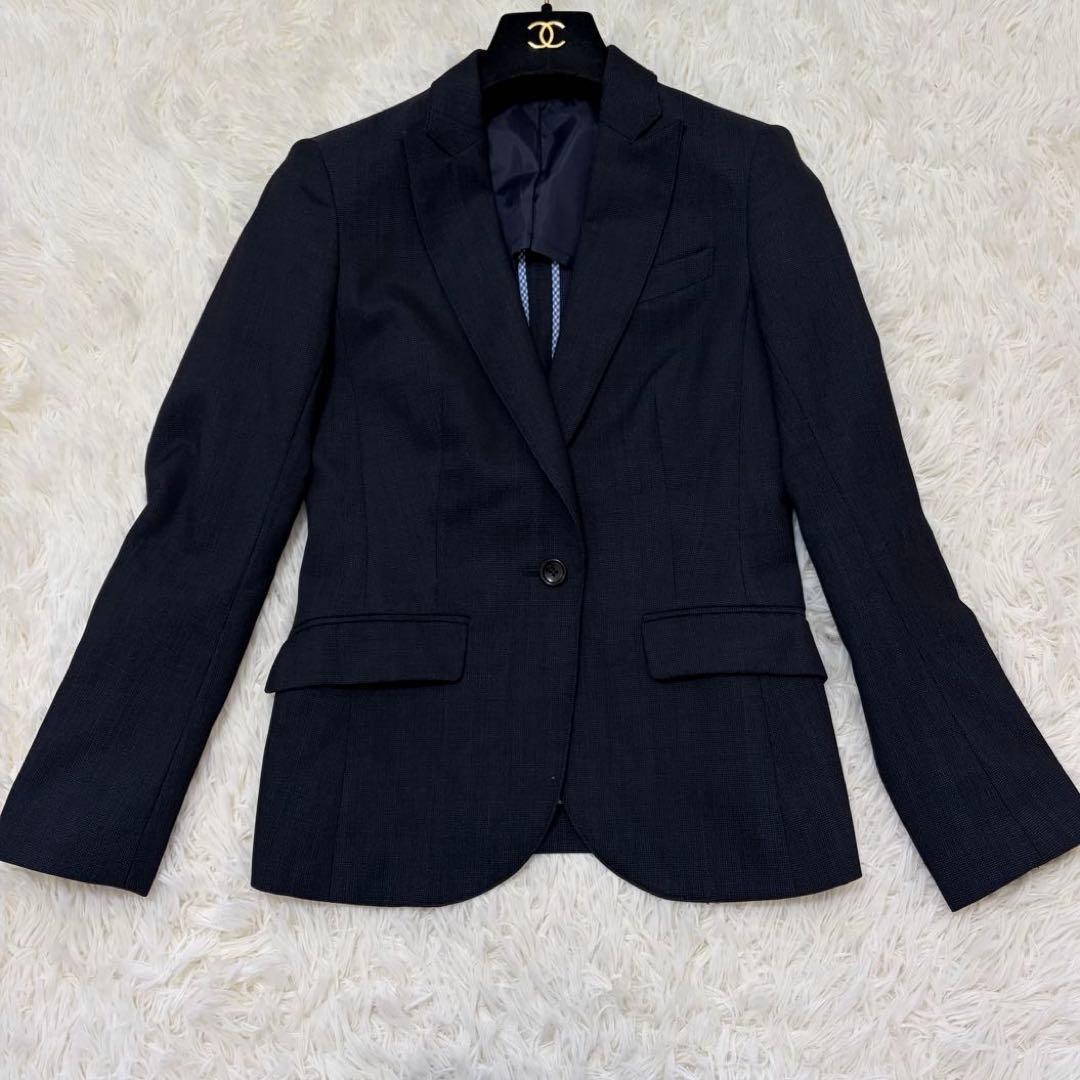 【極美品】スーツセレクト 洗えるデニム調 3点セットアップ パンツ スカート