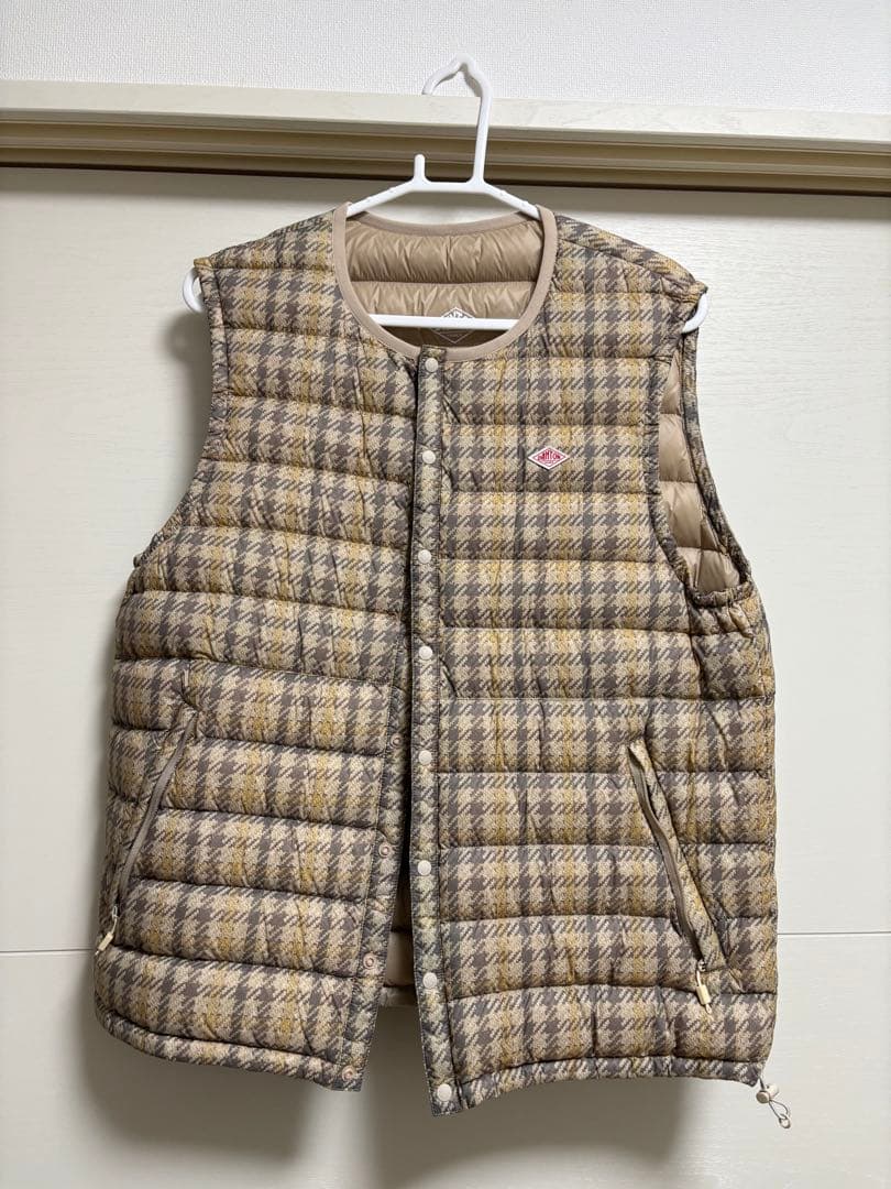 DANTON チェック柄 ダウンベスト M