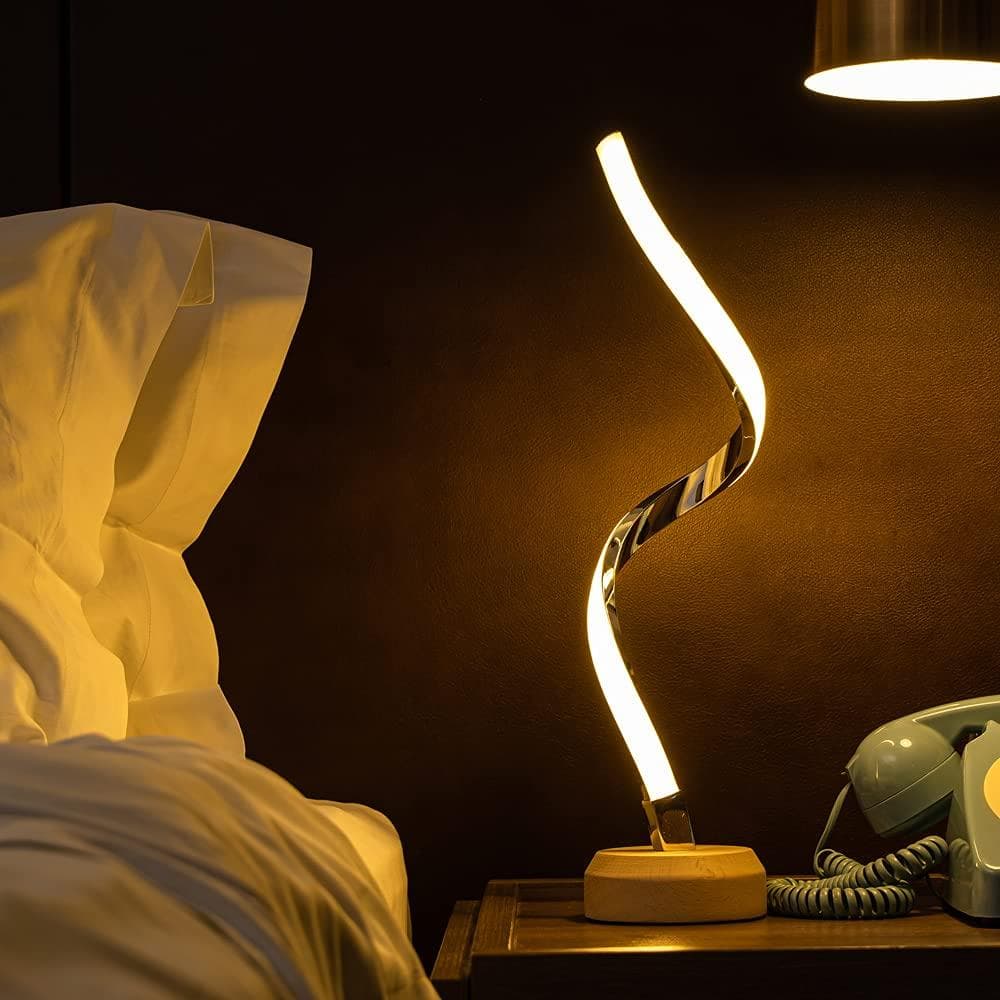 優雅な曲線美　目に優しいLEDテーブルランプ7段階調光