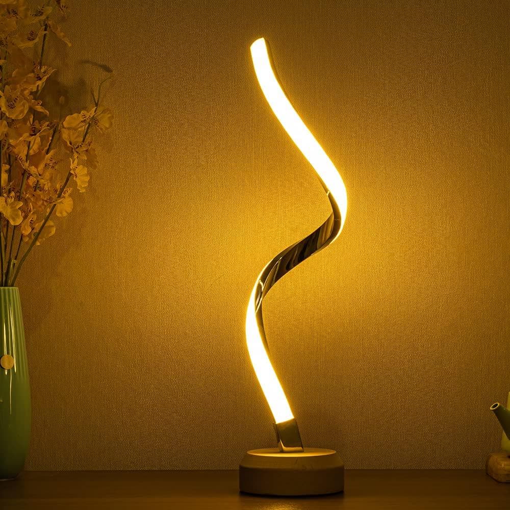 優雅な曲線美　目に優しいLEDテーブルランプ7段階調光