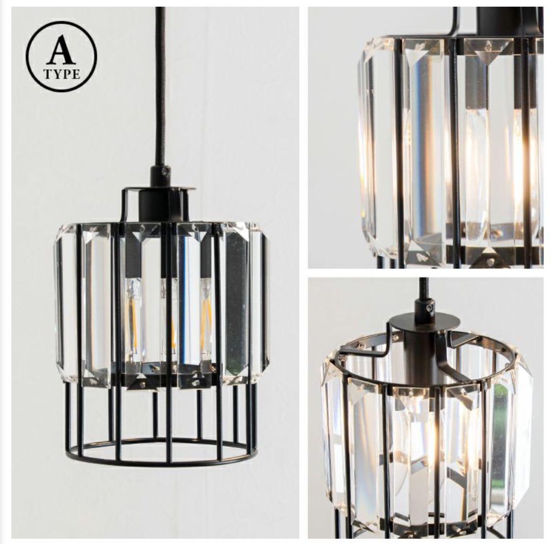 美品 アイアンとベベルドグラス ペンダントライト Noel (ノエル) 3個