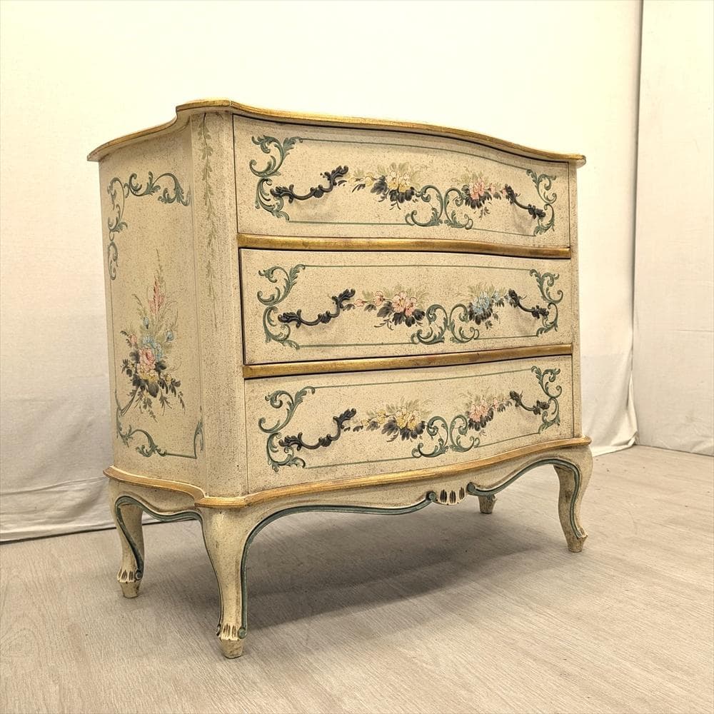 イタリア製　猫脚　リビングチェスト　ドロワー　チェスト　タンス　ペイント　A