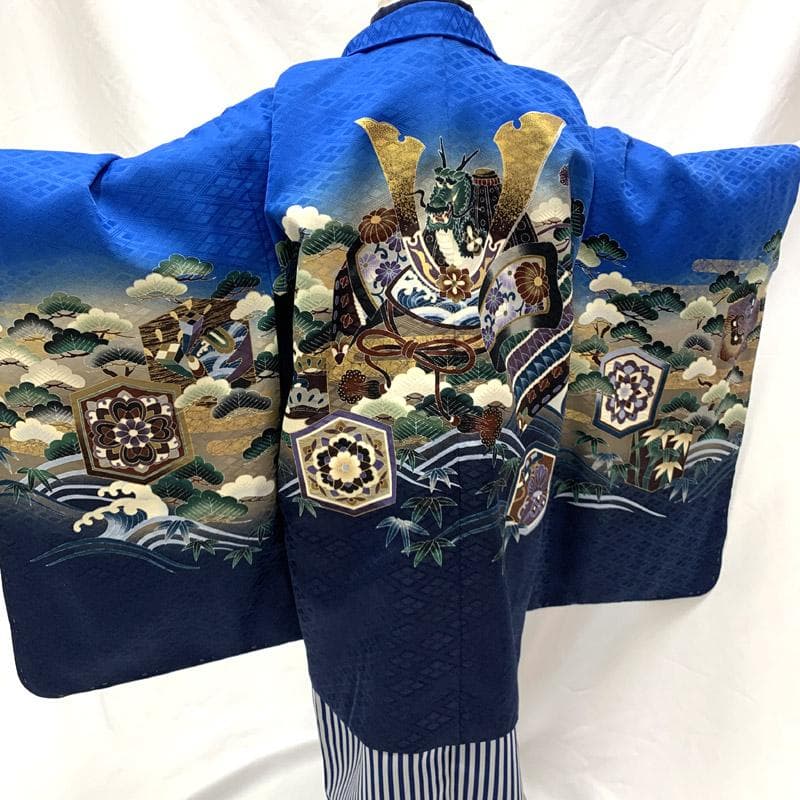 503ab8■七五三 五歳 男児 未使用品 着物&羽織&袴&角帯&長襦袢 小物