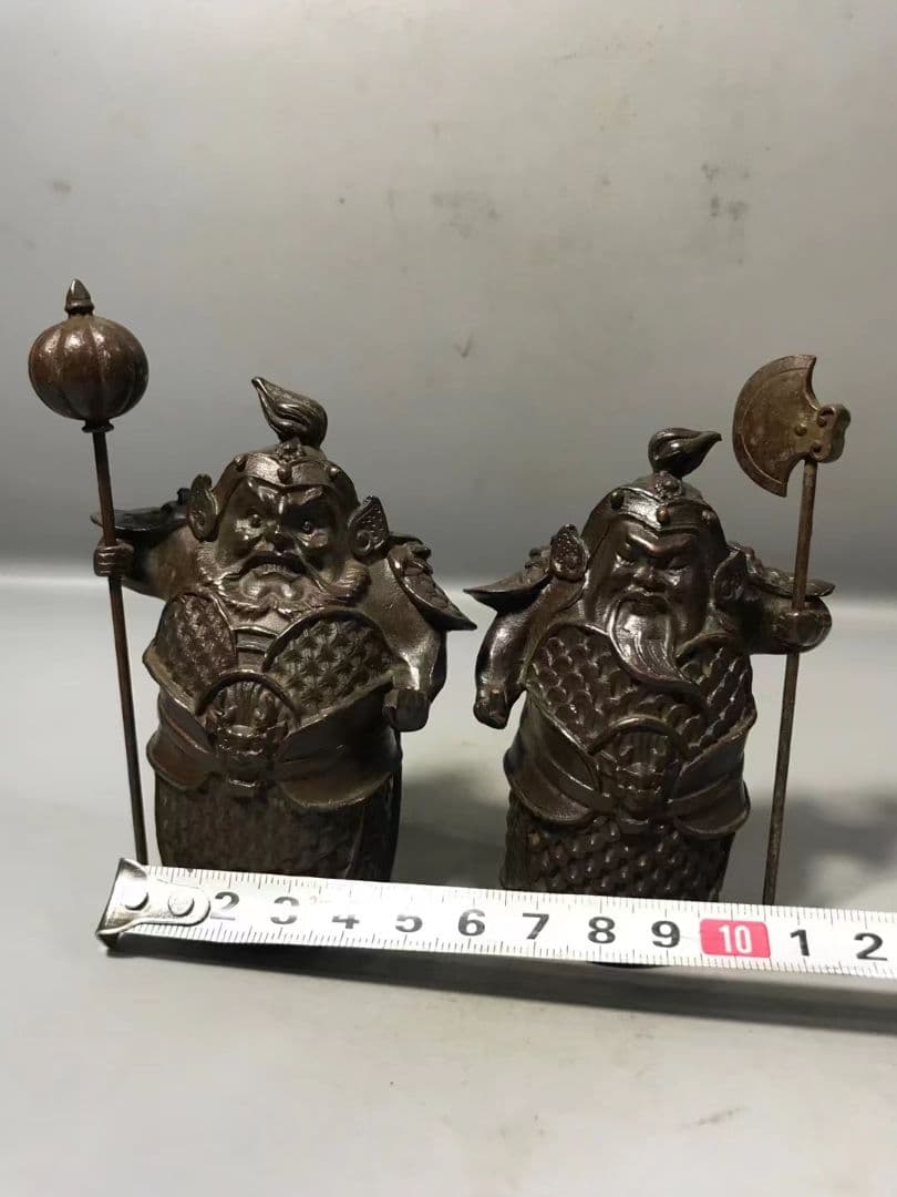 銅製 門神 鎮宅 辟邪 開運 風水 招財 荼鬱塁二神 置物 工芸品