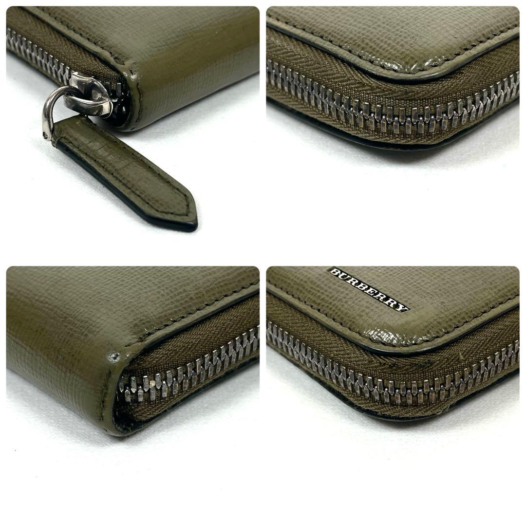 バーバリー　長財布　ラウンドファスナー　ロゴプレート　バイカラー　チェック柄