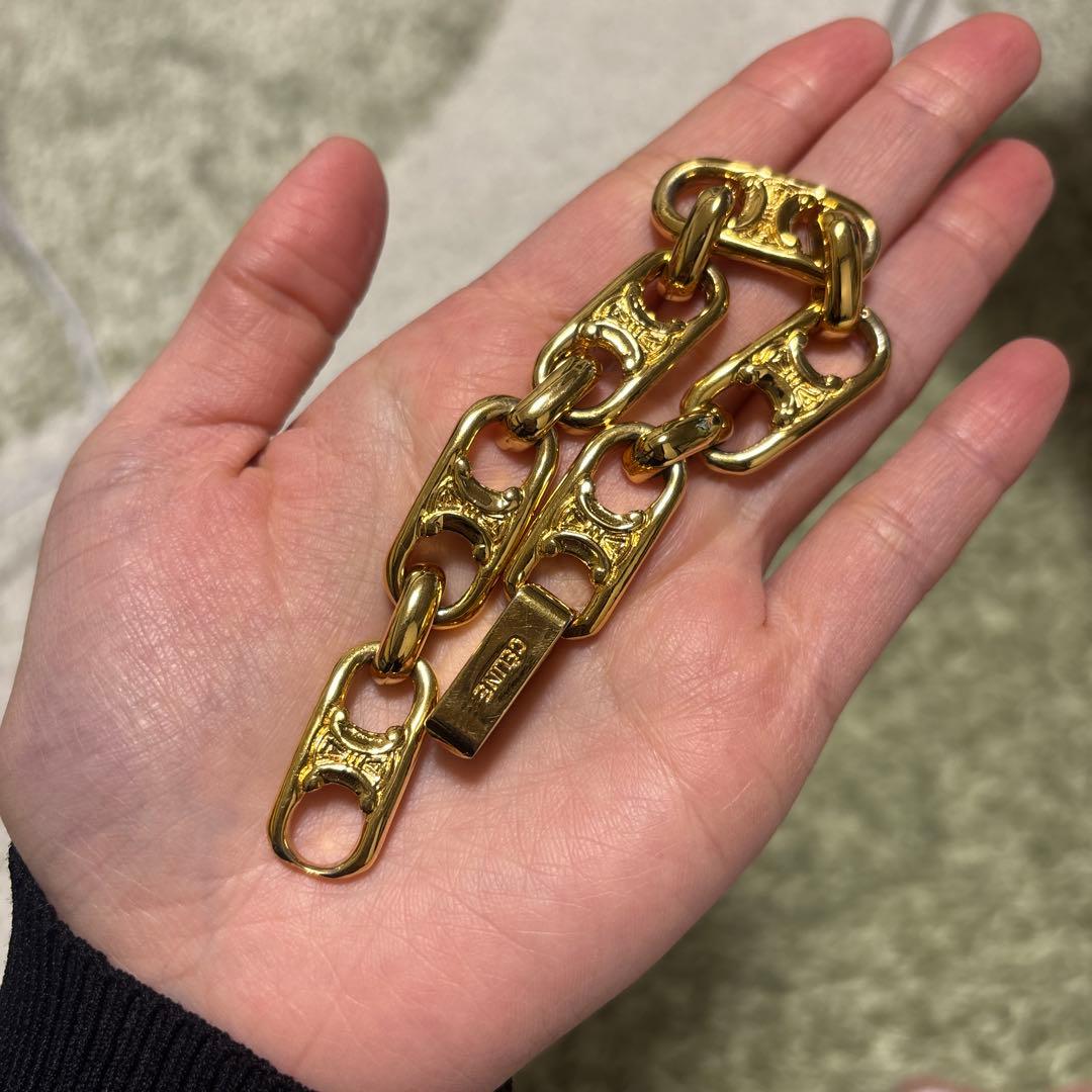 【美品】CELINE ブレスレット マカダム　トリオンフ ゴールド　松村北斗着用