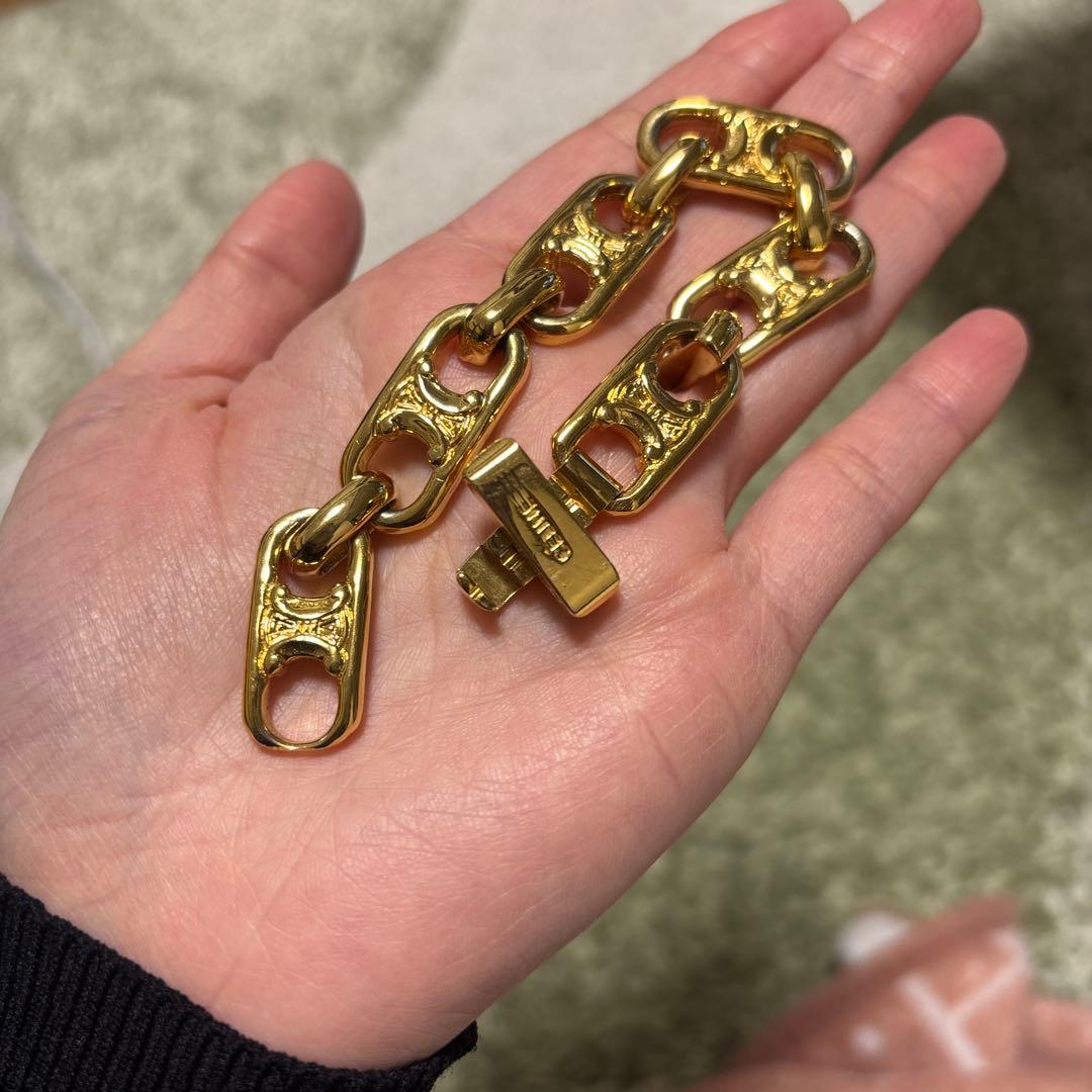 【美品】CELINE ブレスレット マカダム　トリオンフ ゴールド　松村北斗着用