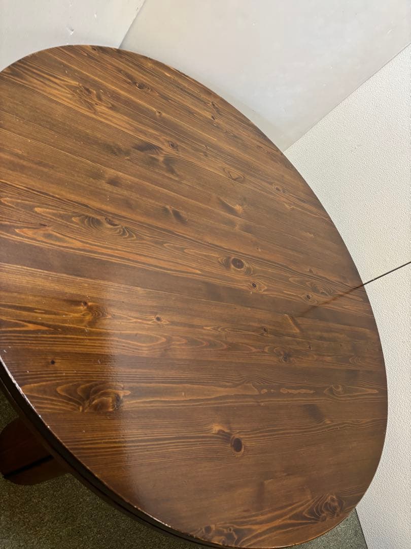 【リペア済み】　125折りたたみ丸テーブル　ちゃぶ台　丸座卓　円形ローテーブル