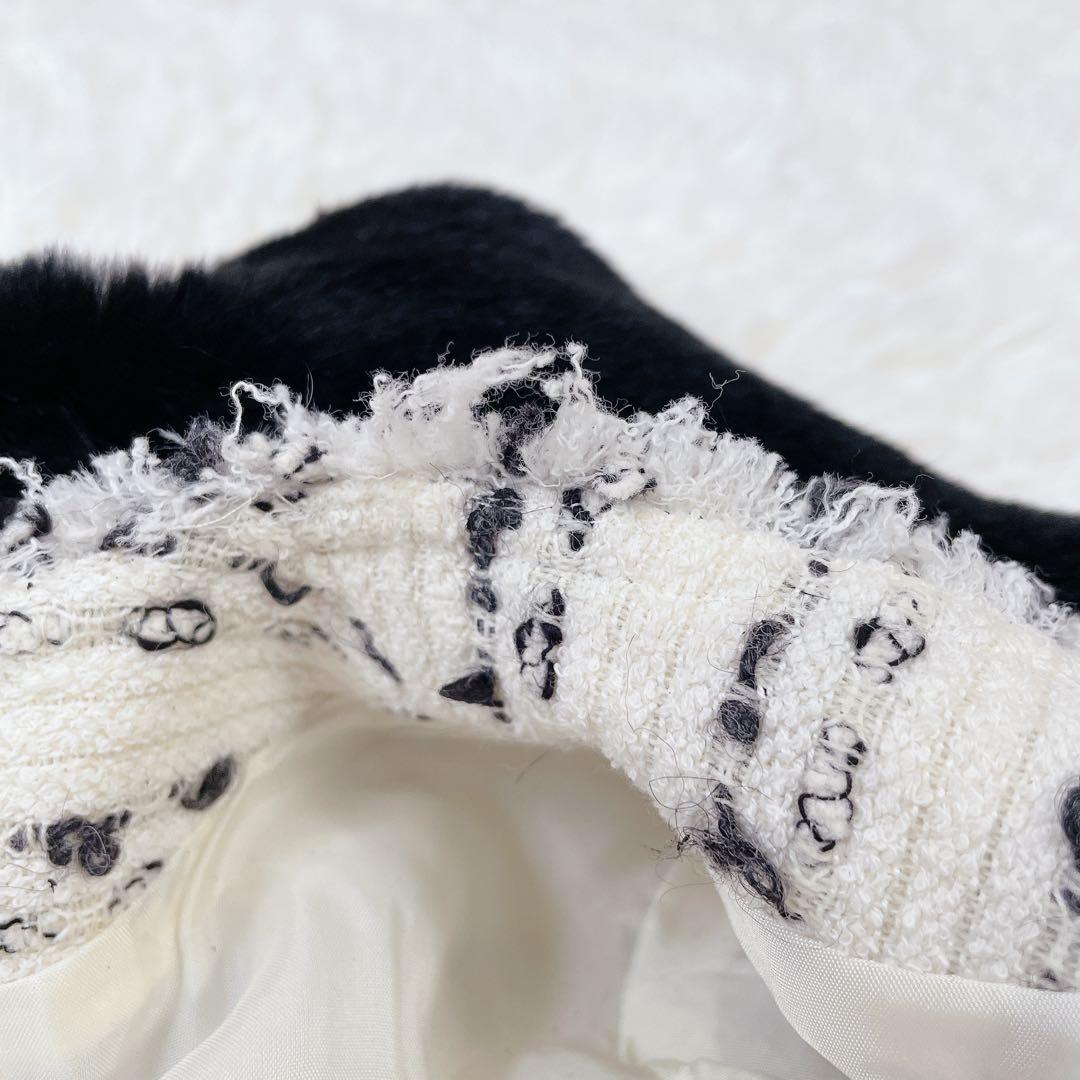 美品　ルネ　レッキスファー付　ツイードコート　ロング　TISSUE