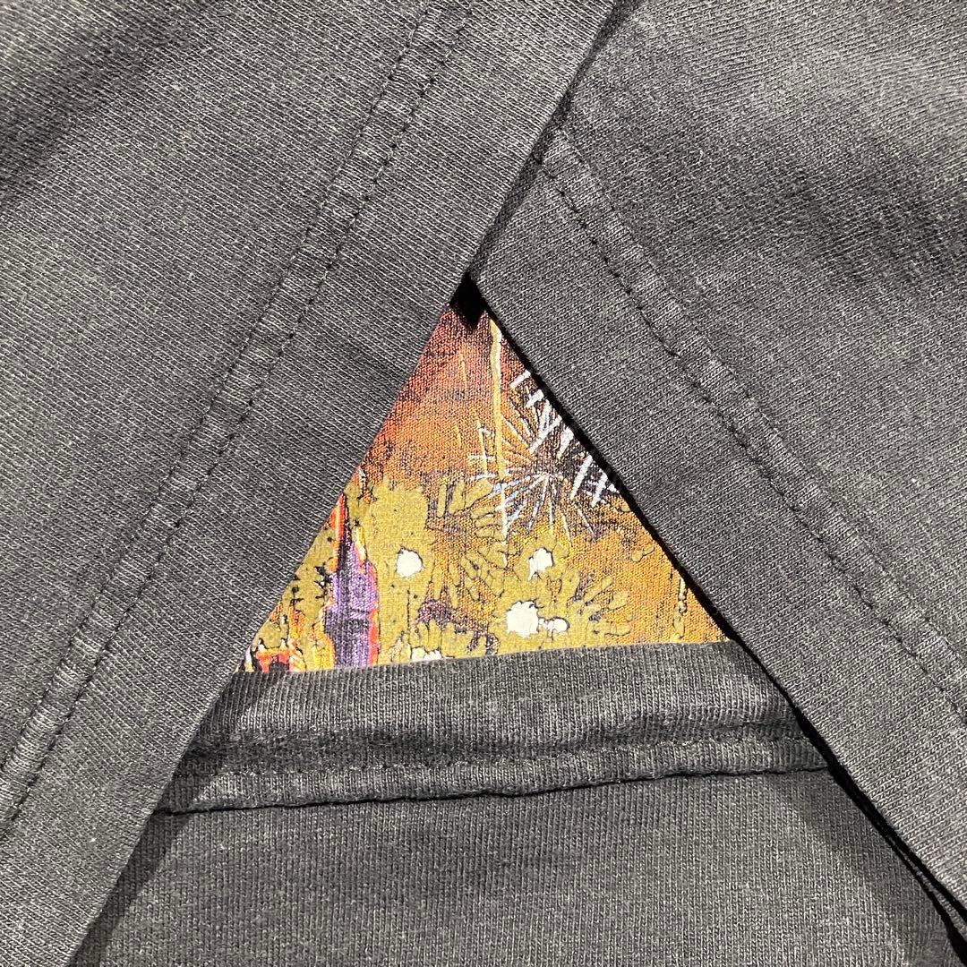 ディズニー　ミッキー tシャツ ブラック　XL 花火　ドナルド　グーフィー