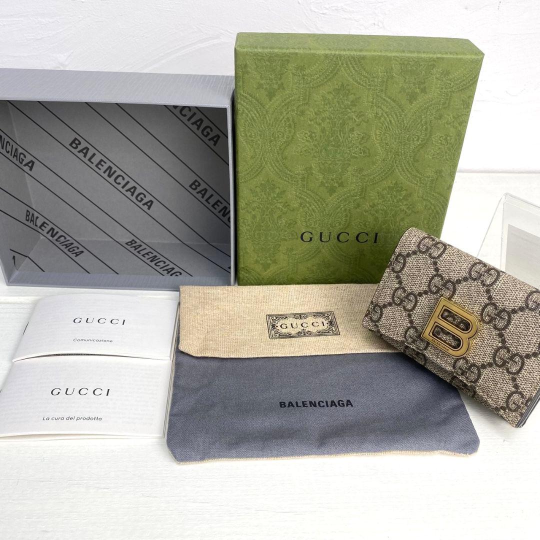 付属品完備✨️未使用級✨️ グッチ バレンシアガ コンパクト 三つ折り財布