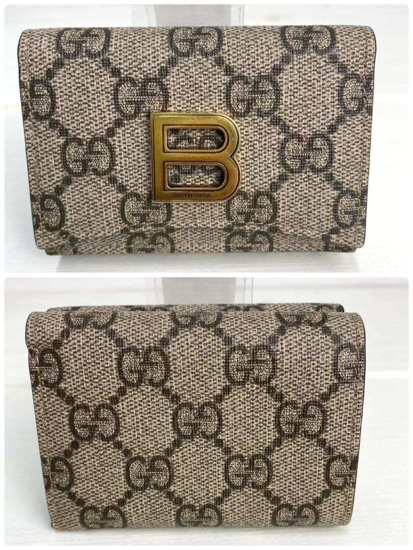 付属品完備✨️未使用級✨️ グッチ バレンシアガ コンパクト 三つ折り財布