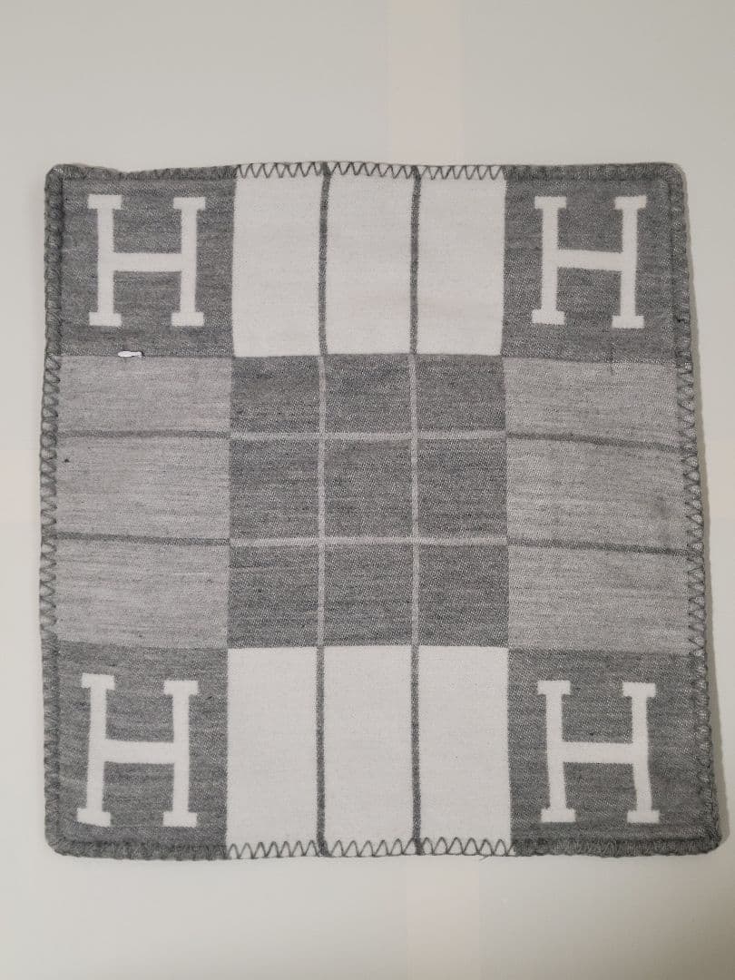 ami　【2枚】　エルメス　クッションカバー　グレー　45×45　チェック