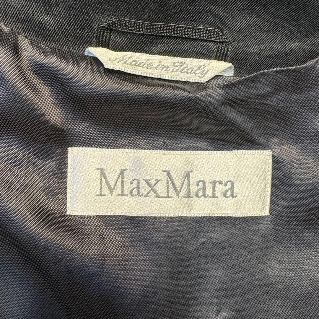 美品♡マックスマーラ　最高級白タグ　ベルテッド　ロングコート　L 黒　４０