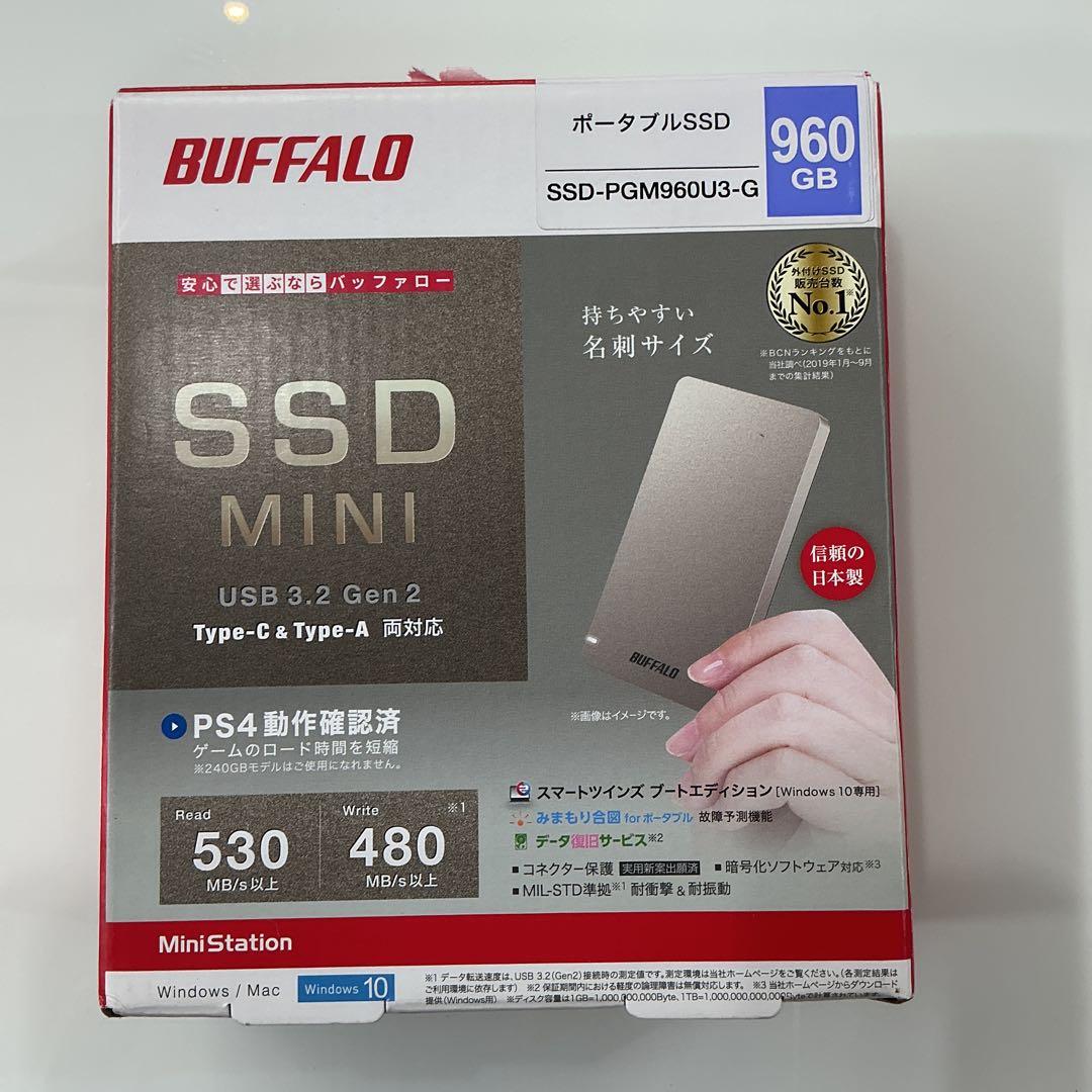 外付けハードディスク・ドライブ BUFFALO SSD-PGM960U3-G 960GB