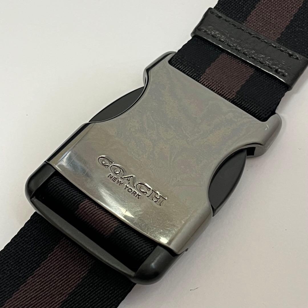 美品✨コーチ　トンプソン　ボディバッグ　ウエストバッグ　シボ革レザー　黒色