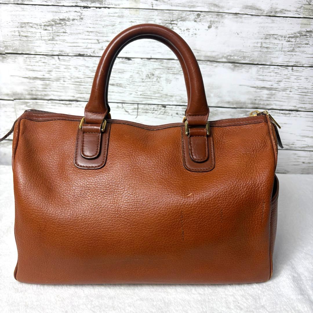 美品　希少　Burberrysバーバーリー ミニボストンバッグ　レザー　ブラウン