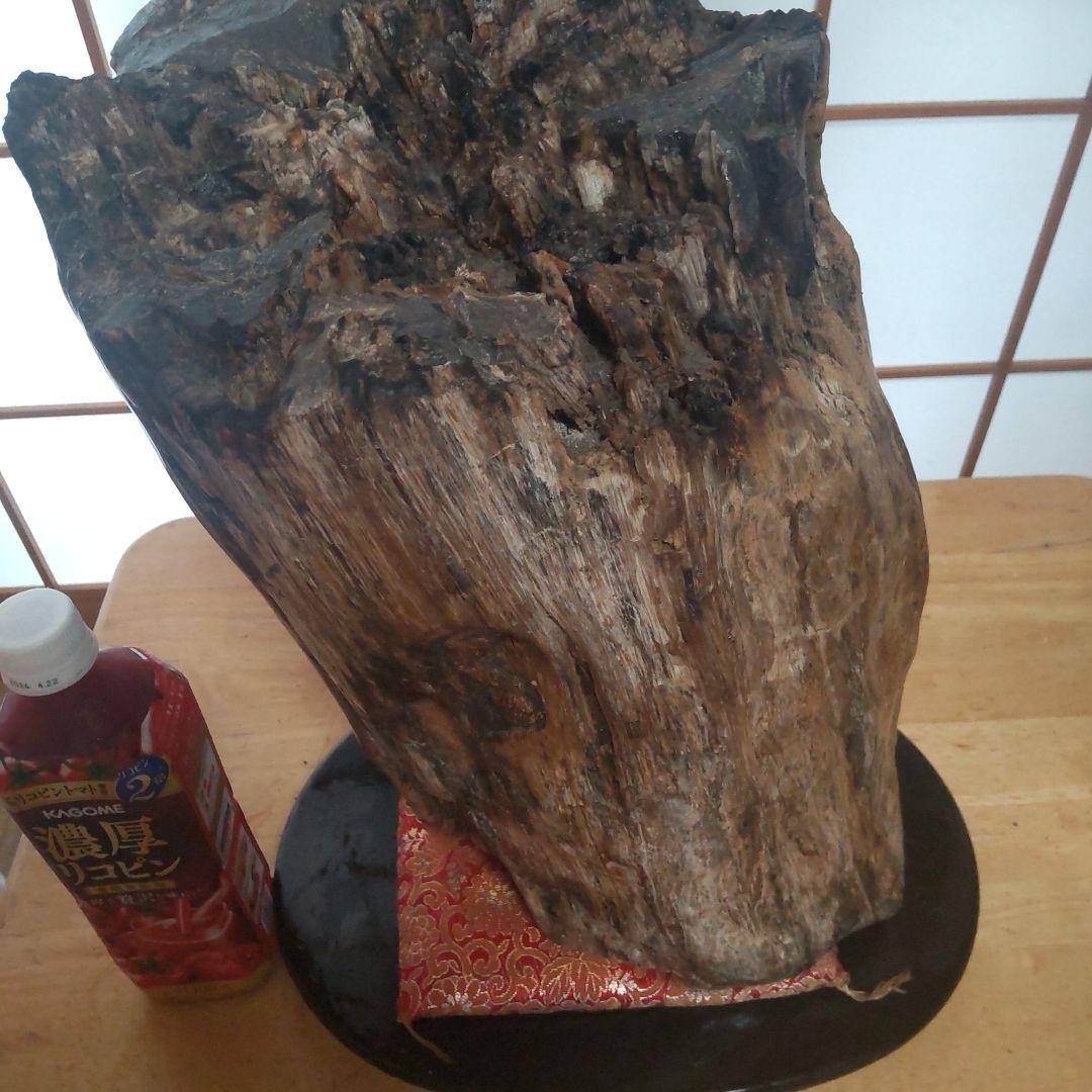 自然木の置物 高さ約30cm２３kg 見た目も美しい天然木石の珪化木です。
