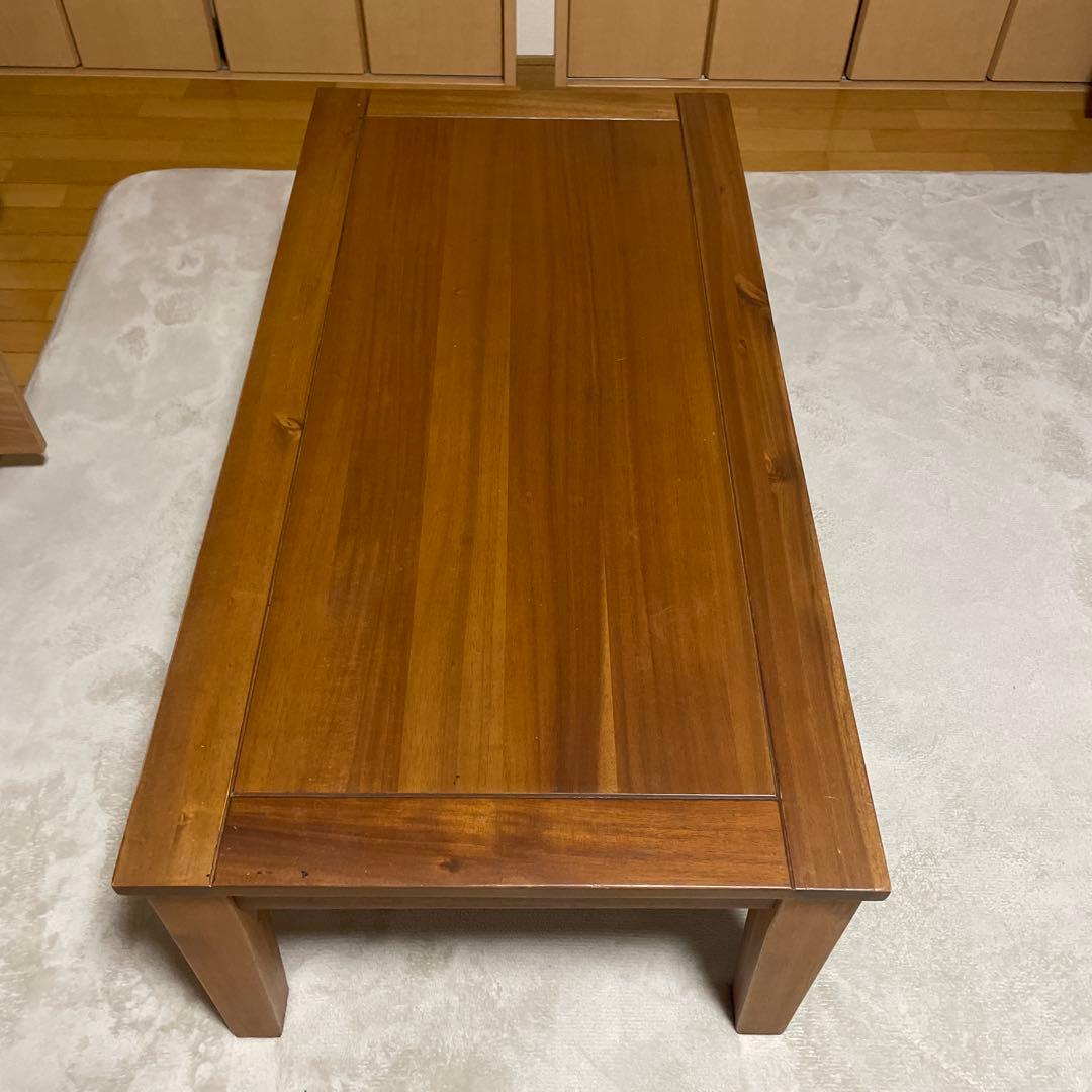 ブラウン木製ローテーブル　110×55×37