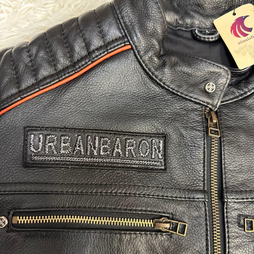 新品タグ付き　URBAN BARON ライダースジャケット オールレザー　刺繍