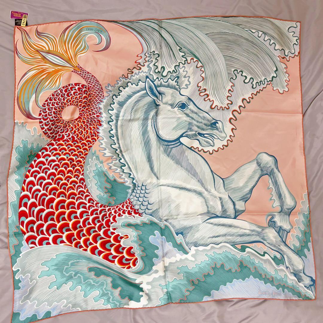HERMES スカーフ カレ90 ダブルフェイス シュヴァル・シレーヌ