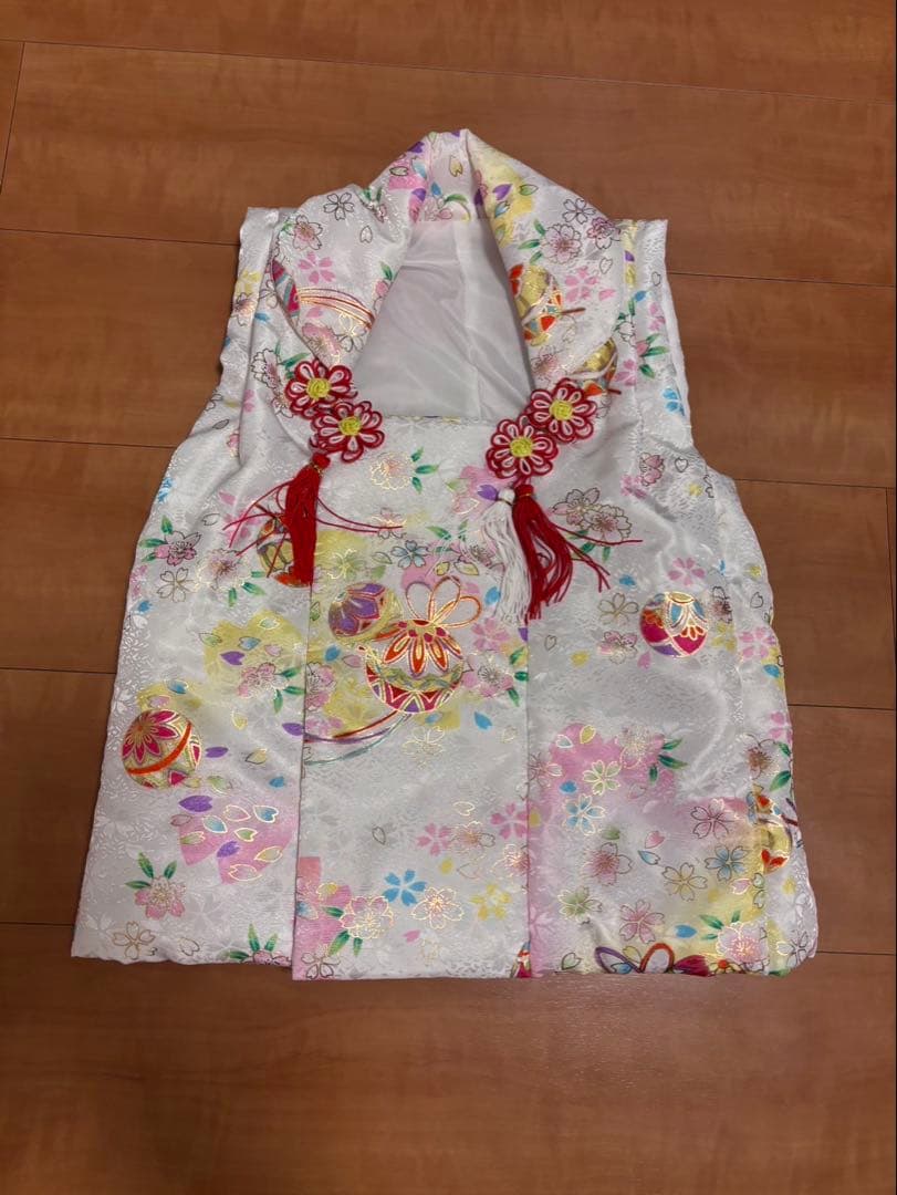 《七五三》 被布7点セット ちりめん刺繍被布コート 着物、被布 ３歳