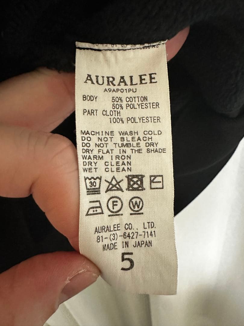 トップス AURALEE BAGGY POLYESTER SWEAT P/O PARKA