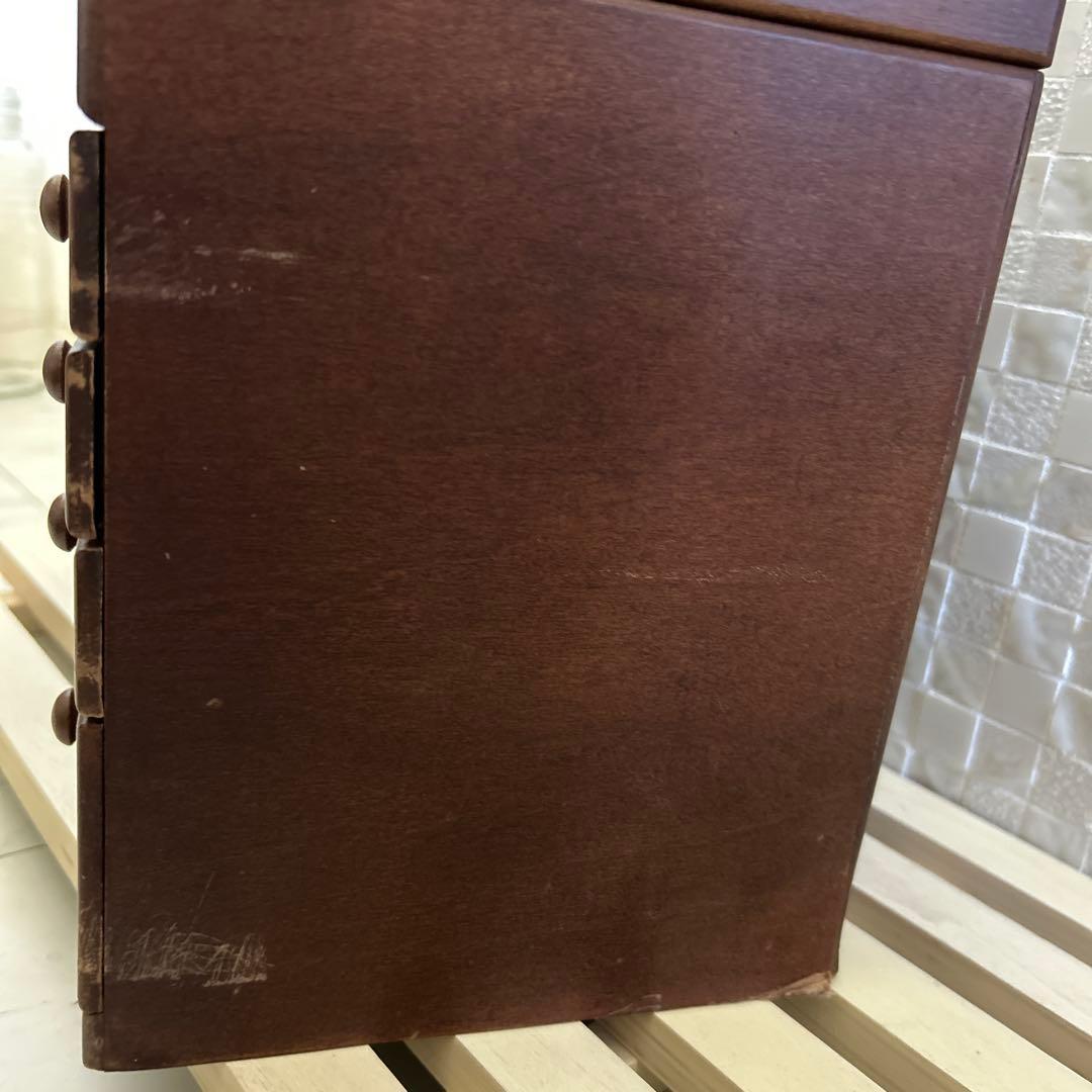 専用 木製アクセサリーケース 4段 引き出し付き 宝石箱　ジュエリーケース　木製