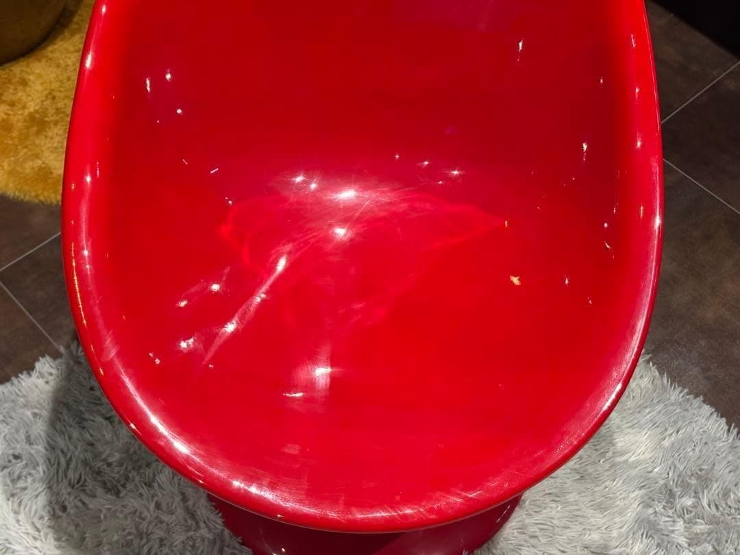 希少　Kartell　カルテル　レッド　回転チェア　ビンテージ　レトロ　YZ