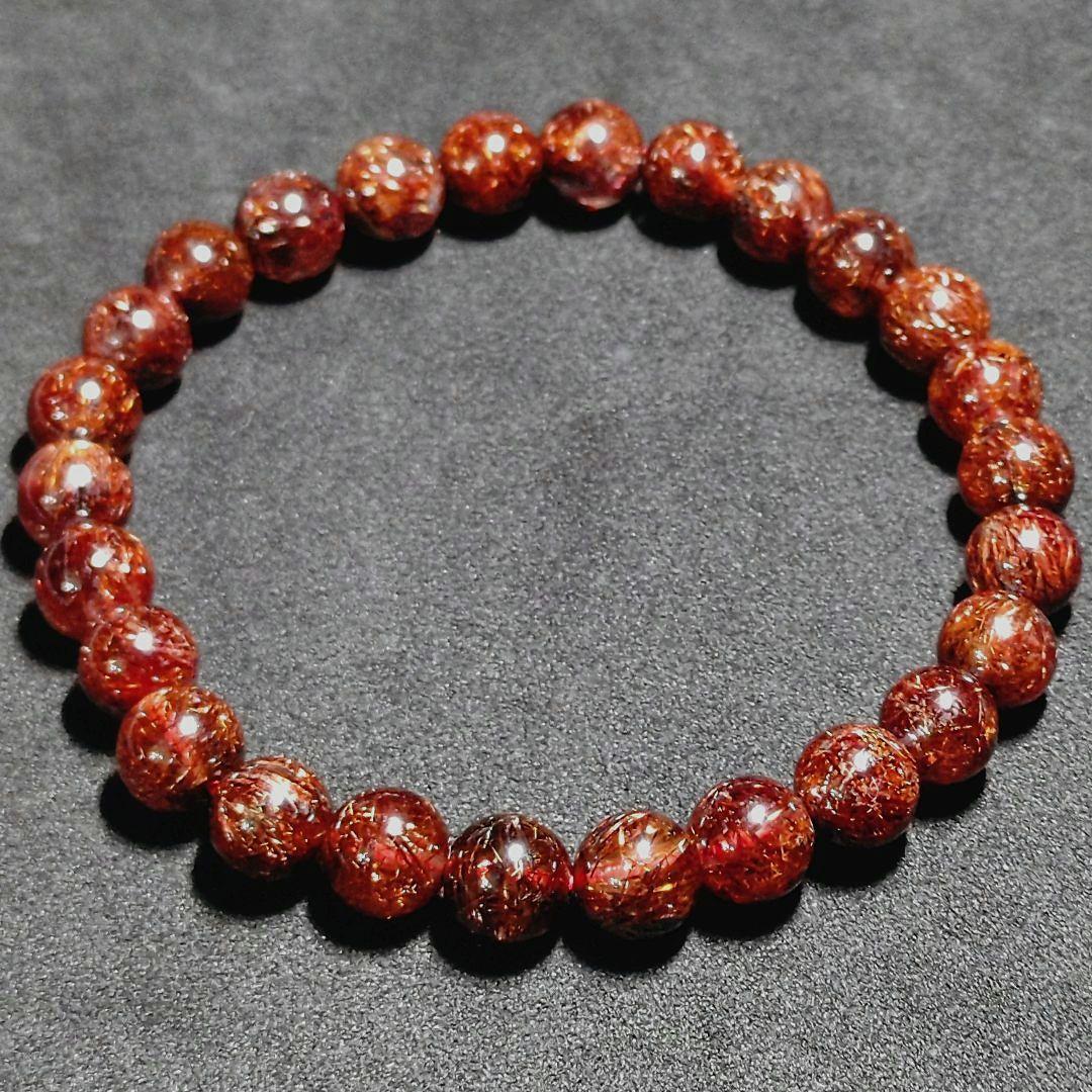 ★リッチブロンズルチル 8ミリ珠 ブレスレット(SA~SA+)