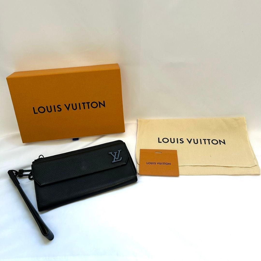 超美品♡ルイヴィトン LOUIS VUITTON アエログラム 長財布 ブラック