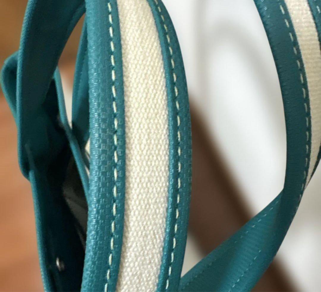 ポーター　トートバッグ ホワイト/ターコイズ キャンバス　ポーターガール