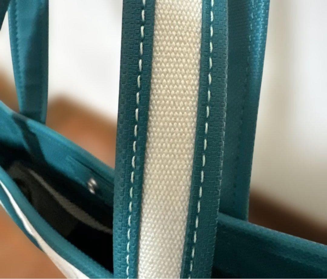 ポーター　トートバッグ ホワイト/ターコイズ キャンバス　ポーターガール